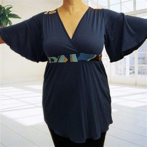 Cha Cha Vente Blue Retro TopSz L